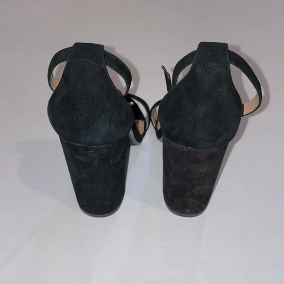 Steve Madden Carrson Black Suede Block Heels, size 7 Great Condition 1 flaw pic - Picture 6 of 14